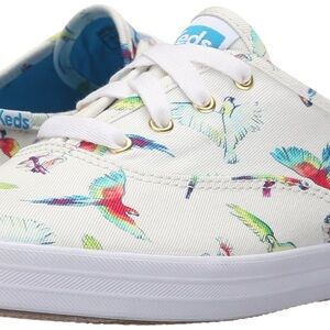 Keds Champion Sneakers Women’s Canvas Parrot Bird Print Lace Up Casual Shoes